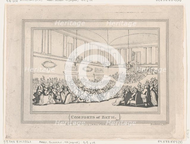 Comforts of Bath, Plate 10, January 6, 1798., January 6, 1798. Creator: Thomas Rowlandson.