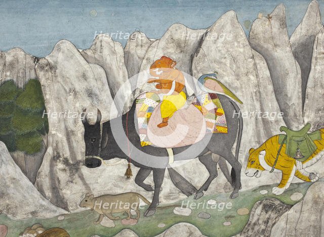 Shiva's Family on the March (image 6 of 6), c1800. Creator: Unknown.