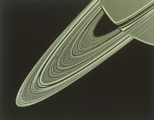 Two-image mosaic of Saturn's Rings, seen from Voyager 1 spacecraft, 1980. Creator: NASA.