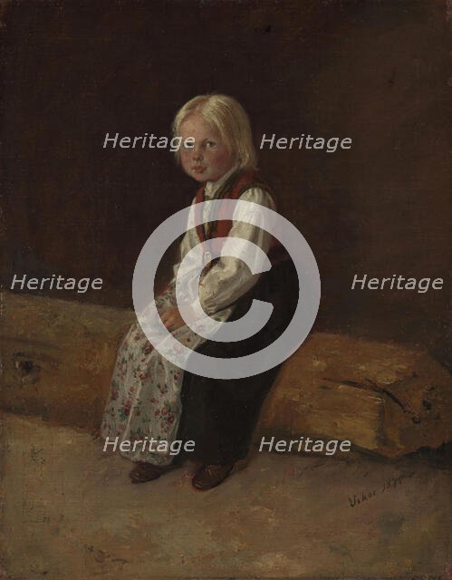 Portrait of Sella Larsdatter Vikor, 1871. Creator: Adolph Tidemand.