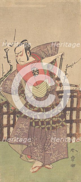 The First Nakamura Nakazo as a Samurai Dressed in Kamishimo, ca. 1775. Creator: Shunsho.