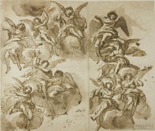Ceiling Design: Angels (recto); Sketches of Angels (verso), n.d. Creator: Giuseppe Nicola Nasini.