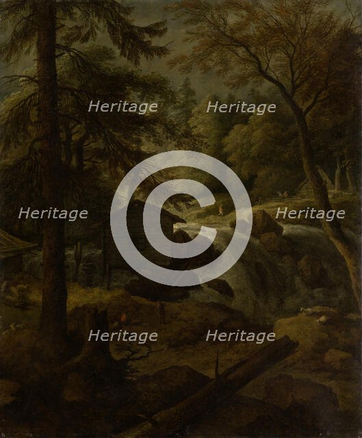 Norwegian Landscape with Watermill on a Stream, c1670. Creator: Allart van Everdingen.