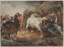 Fighting Horses, c. 1820. Creator: Théodore Géricault (French, 1791-1824).