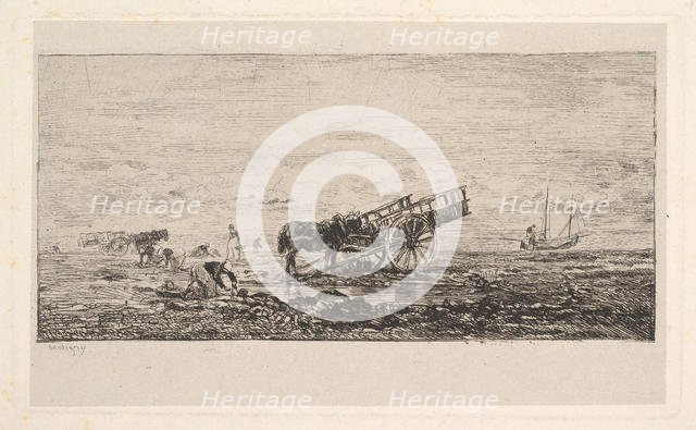 The Beach at Villerville, 1837-78. Creator: Charles Francois Daubigny.