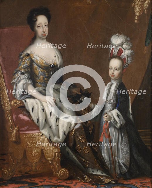 Hedvig Eleonora, 1636-1715, Queen of Sweden and Karl Fredrik, 1700-1739, Duke of Holstein, 1704. Creator: David von Krafft.