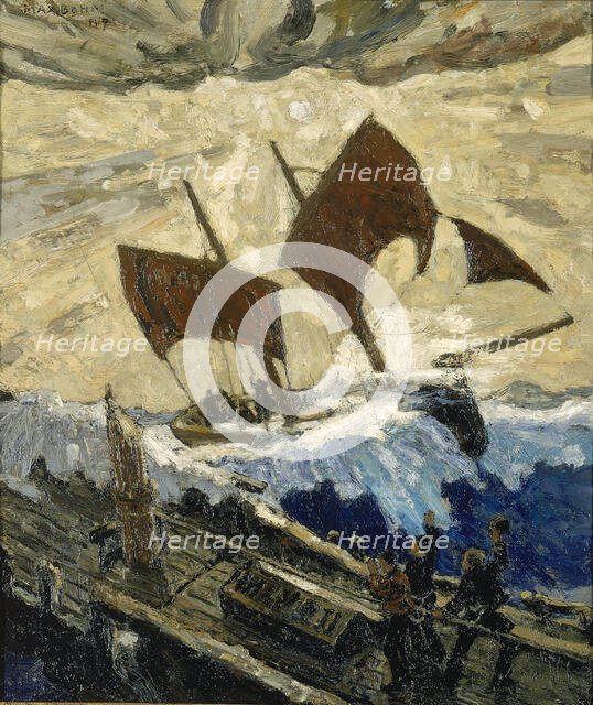 An Incident on the English Channel, 1919. Creator: Max Bohm.