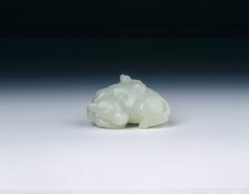 White jade buffalo with boy, Qing dynasty, Qianlong period, China, 1736-1795. Artist: Unknown