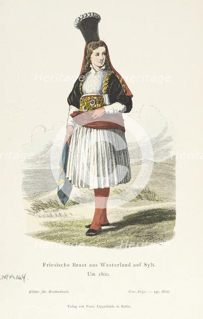 Costume Plate (Friesische Braut aus Westerland auf Sylt), 1800. Creator: Unknown.