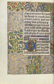 Book of Hours (Use of Rouen): fol. 151v, Elaborate Border of Foliage, c. 1470. Creator: Master of the Geneva Latini (French, active Rouen, 1460-80).