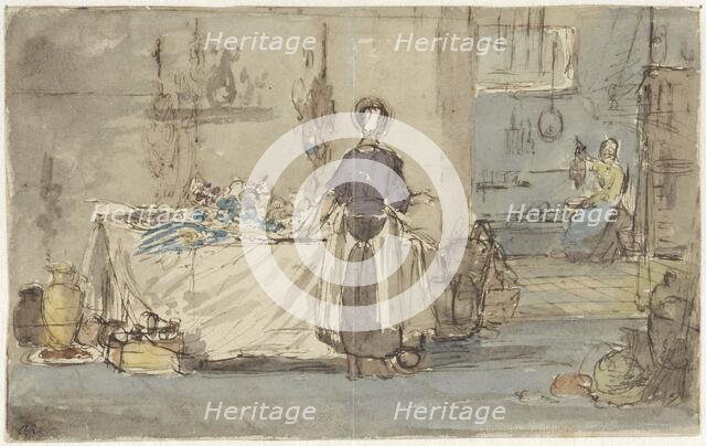 Kitchen interior, 1824-1894. Creator: Charles Rochussen.