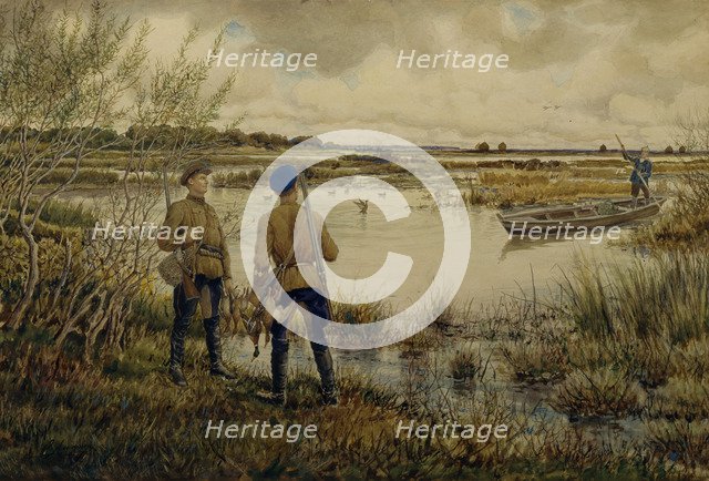 Returning from the hunting, 1937. Artist: Lissner, Ernest Ernestovich (1874-1941)