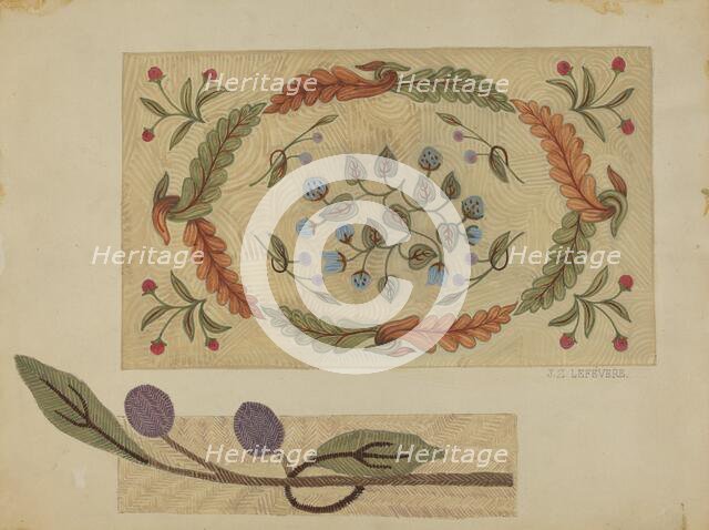 Embroidered Rug, 1935/1942. Creator: Jules Lefevere.