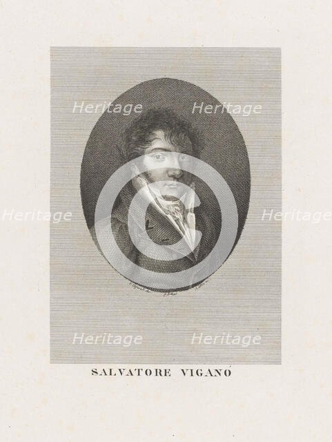 Portrait of the choreographer, composer and dancer Salvatore Viganò (1769-1821), after 1789. Creator: Caporali, Filippo (1794-1848).