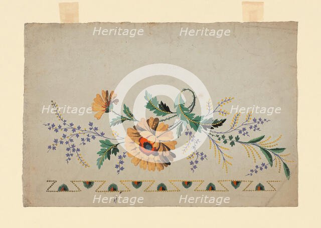 Design for a Woven, Printed or Embroidered Border, France, 18th/19th century. Creator: Unknown.