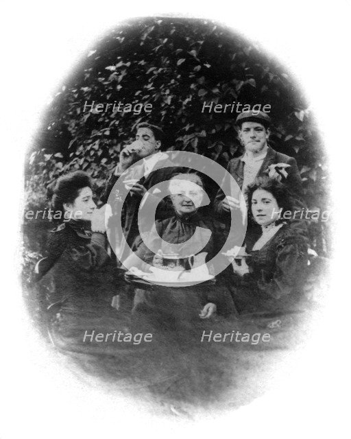 A tea party, San Francisco, California, USA, early 20th century. Artist: Unknown