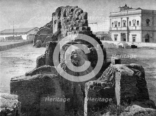 Remains of the Servian wall near the railway station, Rome, 1902. Artist: Unknown
