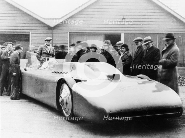 Malcolm Campbell in Bluebird, 1935. Artist: Unknown