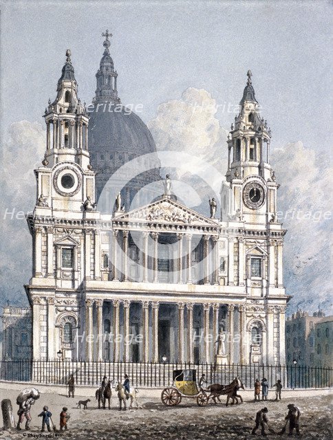 St Paul's Cathedral, London, 1810. Artist: George Shepherd