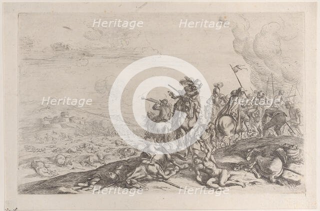 Aiding the wounded after a battle, 1635-60. Creator: Jacques Courtois.