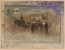 Funeral Procession on the Boulevard de Clichy, 1887. Creator: Felix Hilaire Buhot.