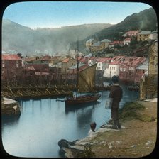 Polperro, Cornwall, late 19th or early 20th century.  Artist: Church Army Lantern Department