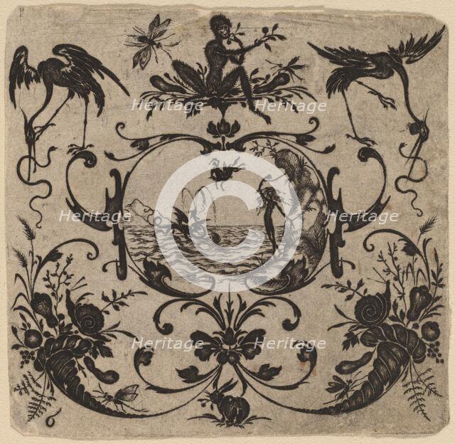 Ornament with Grotesque, 1616. Creator: Johannes Crato von Crafftheim.
