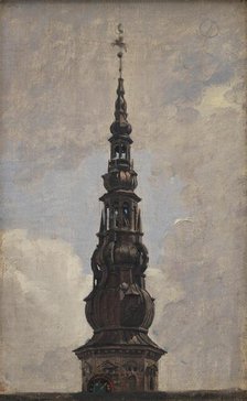 The Spire of the Trumpeters' Tower on Kronborg Castle, 1834. Creator: Constantin Hansen.