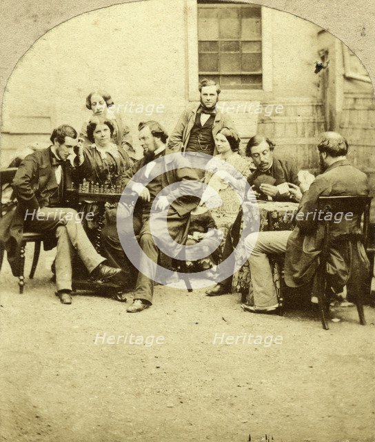 'Chess and Cards', c1850s. Artist: Unknown