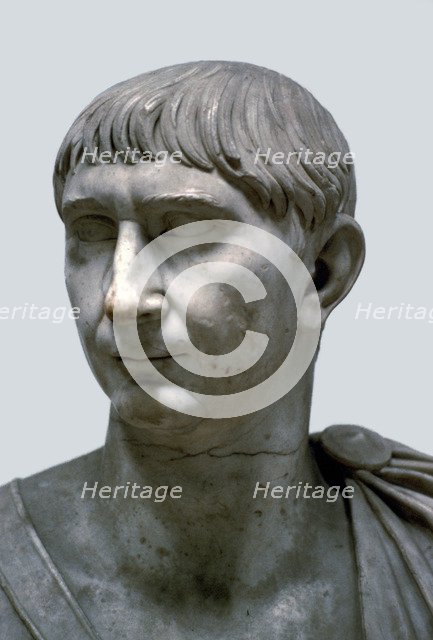 Bust of the Roman Emperor Trajan, 1st century. Artist: Unknown