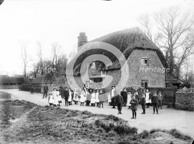 School children outside Hinton Waldrist Post Office, Oxfordshire, c1900. Artist: Henry Taunt