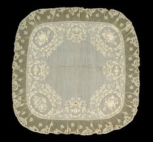 Handkerchief, Belgian, 1840-60. Creator: Unknown.