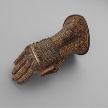 Gauntlet for the Right Hand, Belonging to the armour of Don Alonzo Pérez de Guzman el Bueno, c1580. Creator: Unknown.