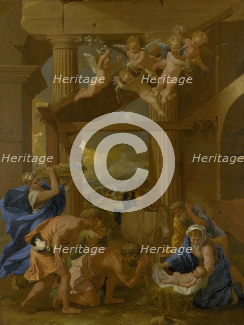The Adoration of the Shepherds, c. 1633. Artist: Poussin, Nicolas (1594-1665)