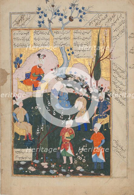 Birth of Zal, Folio from a Shahnama (Book of Kings), 1576-77. Creator: Siyavush.