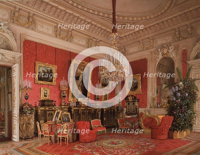 Interiors of the Winter Palace. The Study of Empress Maria Alexandrovna, 1869. Artist: Premazzi, Ludwig (Luigi) (1814-1891)