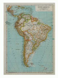 Map of South America, c1910. Artist: Gull Engraving Company.