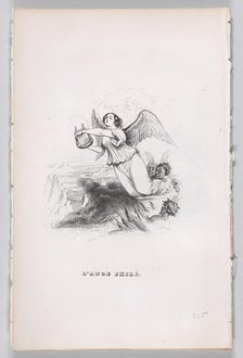 The Exiled Angel from The Complete Works of Béranger, 1836. Creator: Jean Ignace Isidore Gerard.