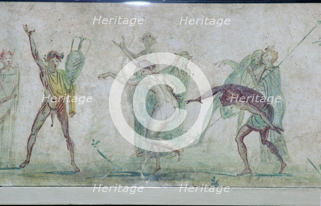 Roman wall-painting of a Bacchanalian dance from the Villa Doria Pamphili in Rome, c50. Artist: Unknown