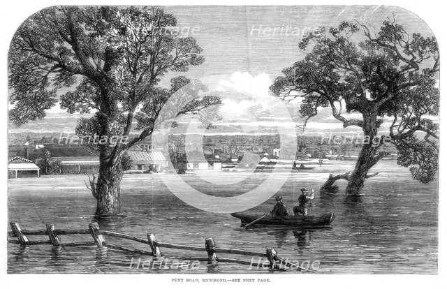 Punt Road, Richmond - Floods at Melbourne, Australia, 1864. Artist: Unknown
