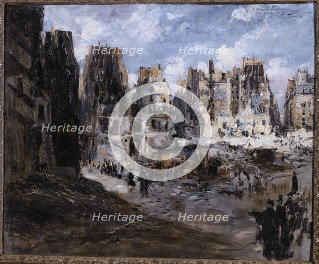 Opening of avenue de l'Opera, c1878. Creator: Felix Hilaire Buhot.