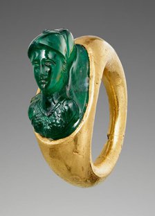 Cameo Gem with Minerva set into a Hollow Ring, 1st century A.D. Creator: Unknown.