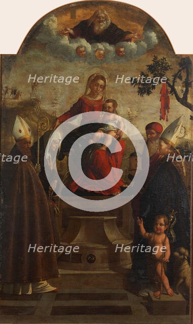 Virgin and Child between Saints  , 1540. Creator: Caroto, Giovan Francesco (c. 1480-1555).