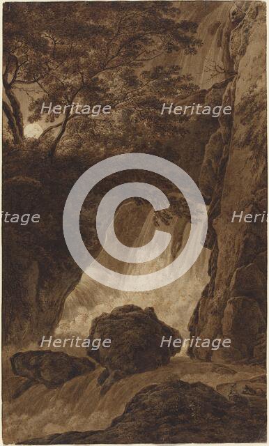 A Waterfall by Moonlight. Creator: Franz Kobell.