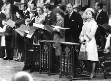 The Queen, Prince Philip and other members of the Royal Family, Westminster Abbey, London, 1972. Artist: Unknown