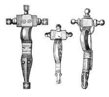 Cruciform fibulae, 1893. Artist: Unknown