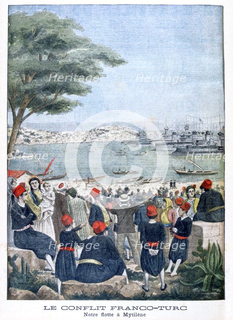 French fleet at Mytilene (Lesbos), 1901. Artist: Unknown