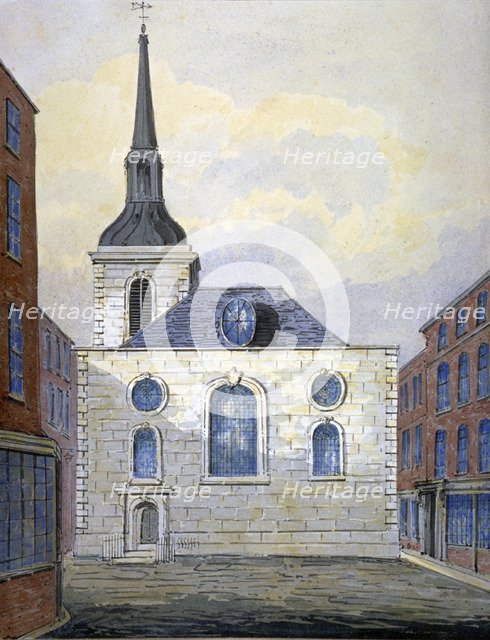 Church of St Mary Abchurch, City of London, c1815. Artist: William Pearson