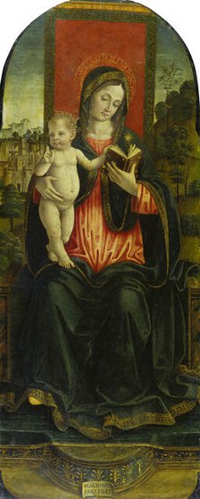 Madonna and Child Enthronend, c1493-1494. Creator: Macrino d'Alba.