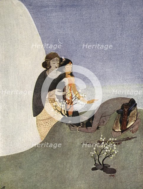 Kirat-Arjuna, 1913.  Artist: Nandalal Bose